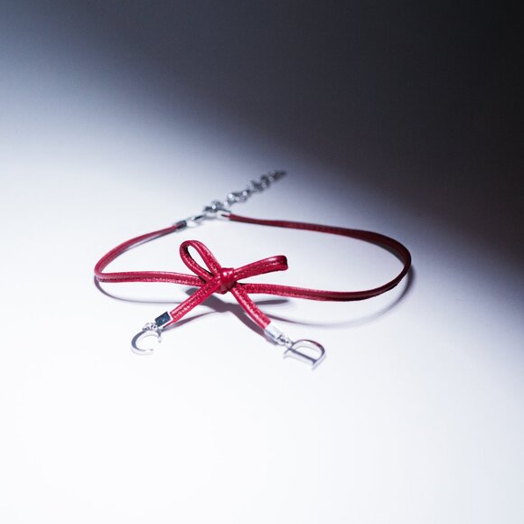 Christian Dior Logo Bow Choker - Picture 1 of 7